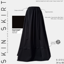 Skin skirt oversized skirt with a second  skin effect Pantone deep black 
