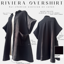 Sur  chemise oversize en coton riviera overshirt black onyx 