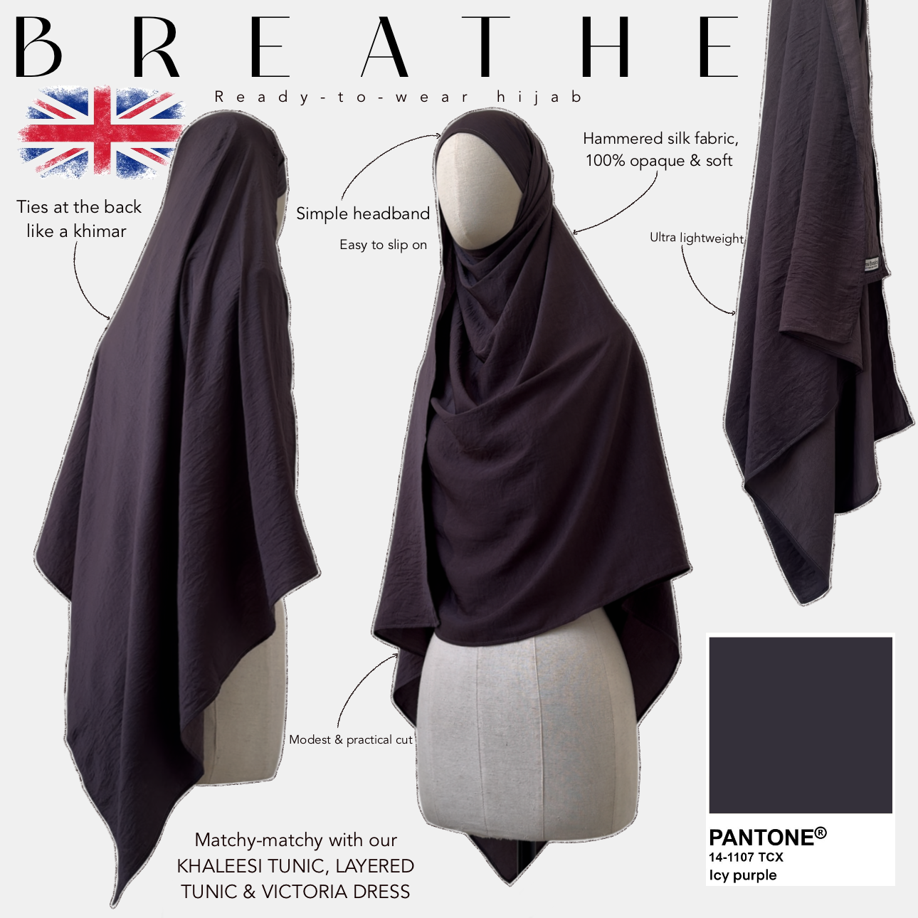 breathe ready - to - wear hijab lcy purple 