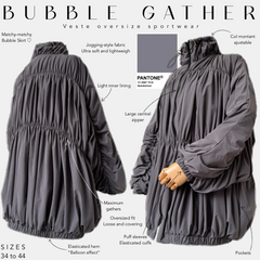 bubble gather vest oversize sportswear  pantone quicksilver