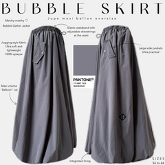 bubble skirt jupe maxi ballon oversize panton quicksilver