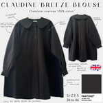 chemisier oversize 100% coton moonless night