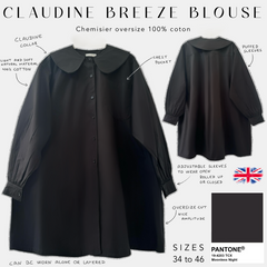 chemisier oversize 100% coton moonless night