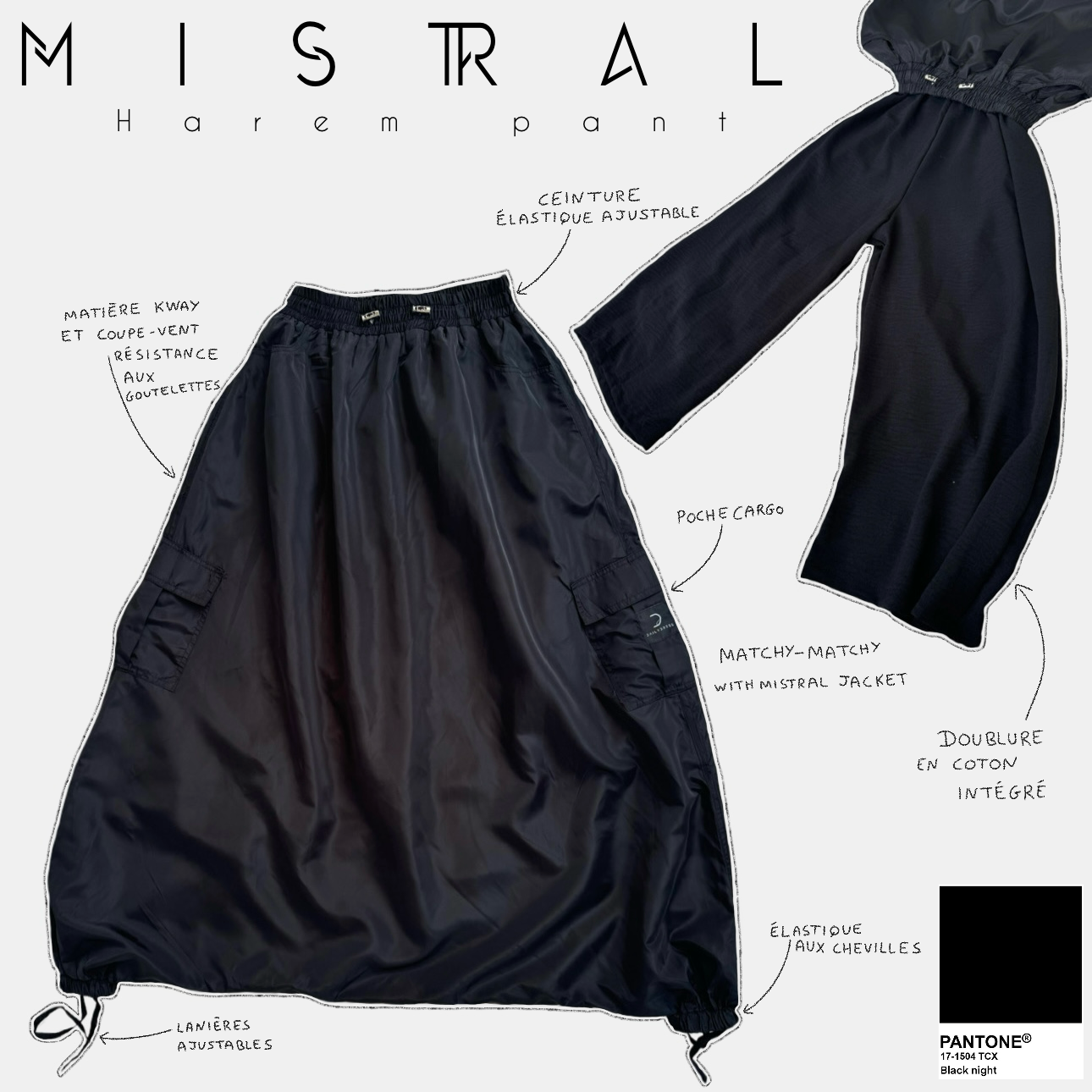 harem pant mistral black night 