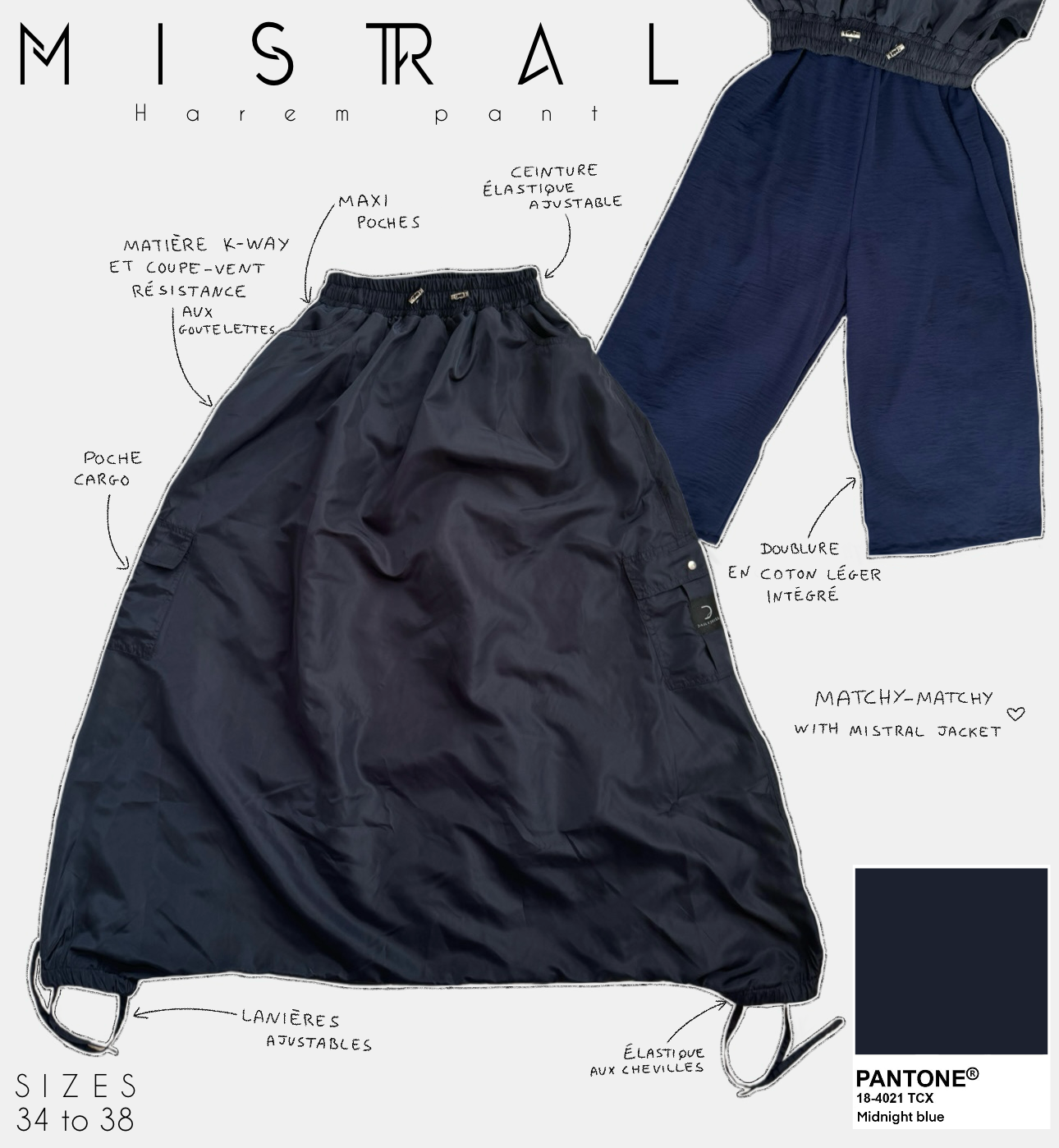 harem pant mistral midnight blue 