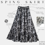 jupe en soie à imprimé floral sping skirt cloud petal