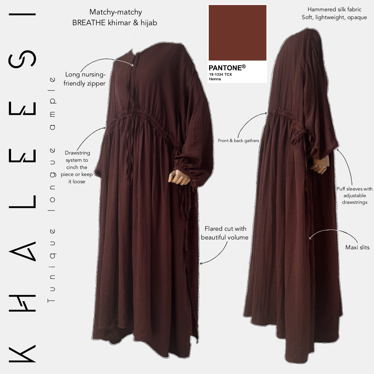 khaleesi tunique longue ample henna