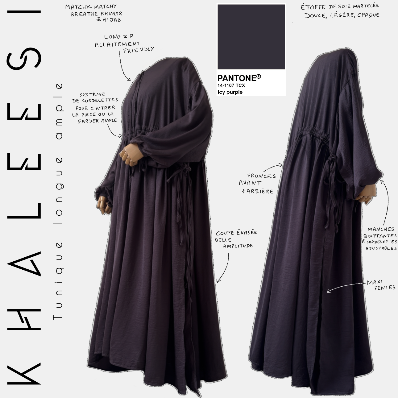 khaleesi tunique longue ample lcy Purple
