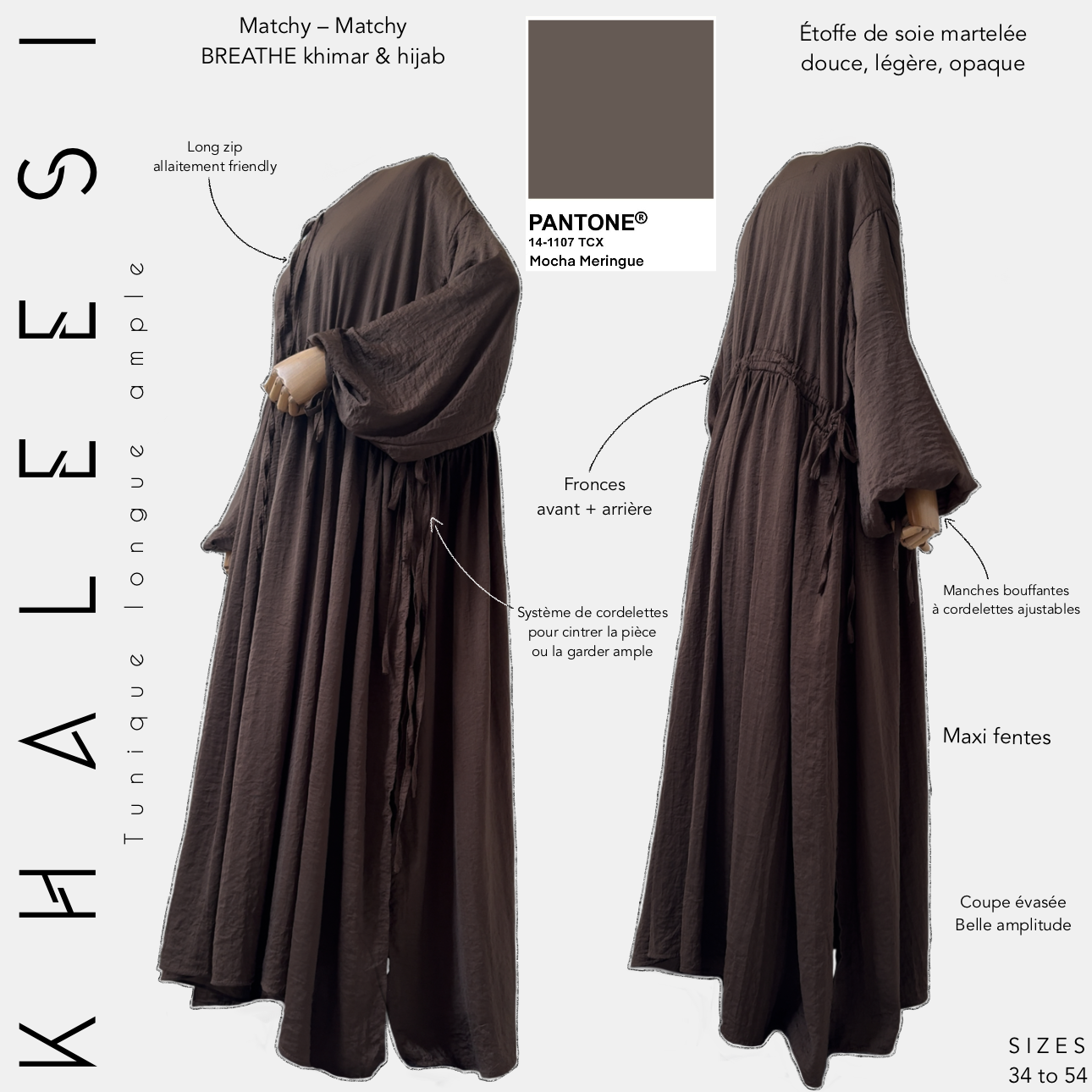 khaleesi tunique longue ample mocha meringue