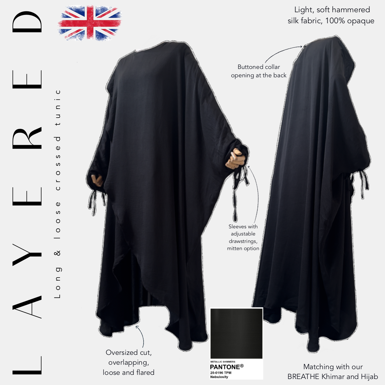 layered  long & loose crossed tunic nebulosity