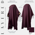 layered tunique longue ample croisée Burgundy
