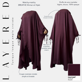 layered tunique longue ample croisée Burgundy