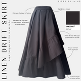 linen drift skirt jupe longue en lin à cascade black onyx
