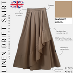 linen  drift skirt jupe longue en lin à cascade bleached sand