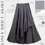 linen drift skirt jupe longue en lin à cascade lilac grey 