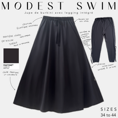 modest swim jupe de Burkina avec legging intégré black onyx