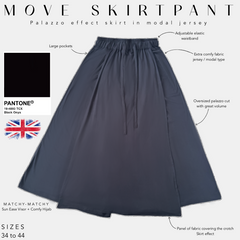 move skirt pant  palazzo effect skirt modal jersey black onyx