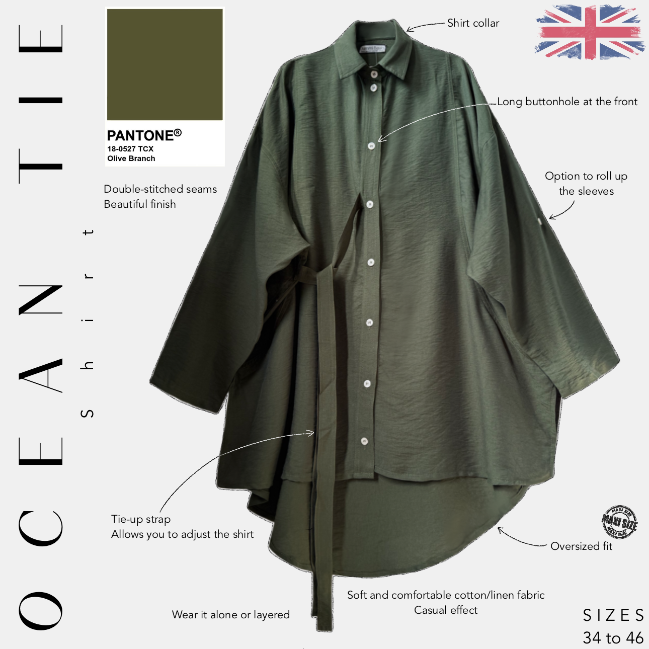 ocean tie shirt pantone olive branch