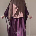 Abaya femme aubergine et khimar moka