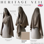 pull - on balaclava +  layered hijab gilded beige