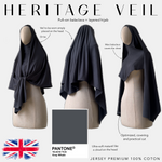 pull - on balaclava +  layered hijab grey whale  