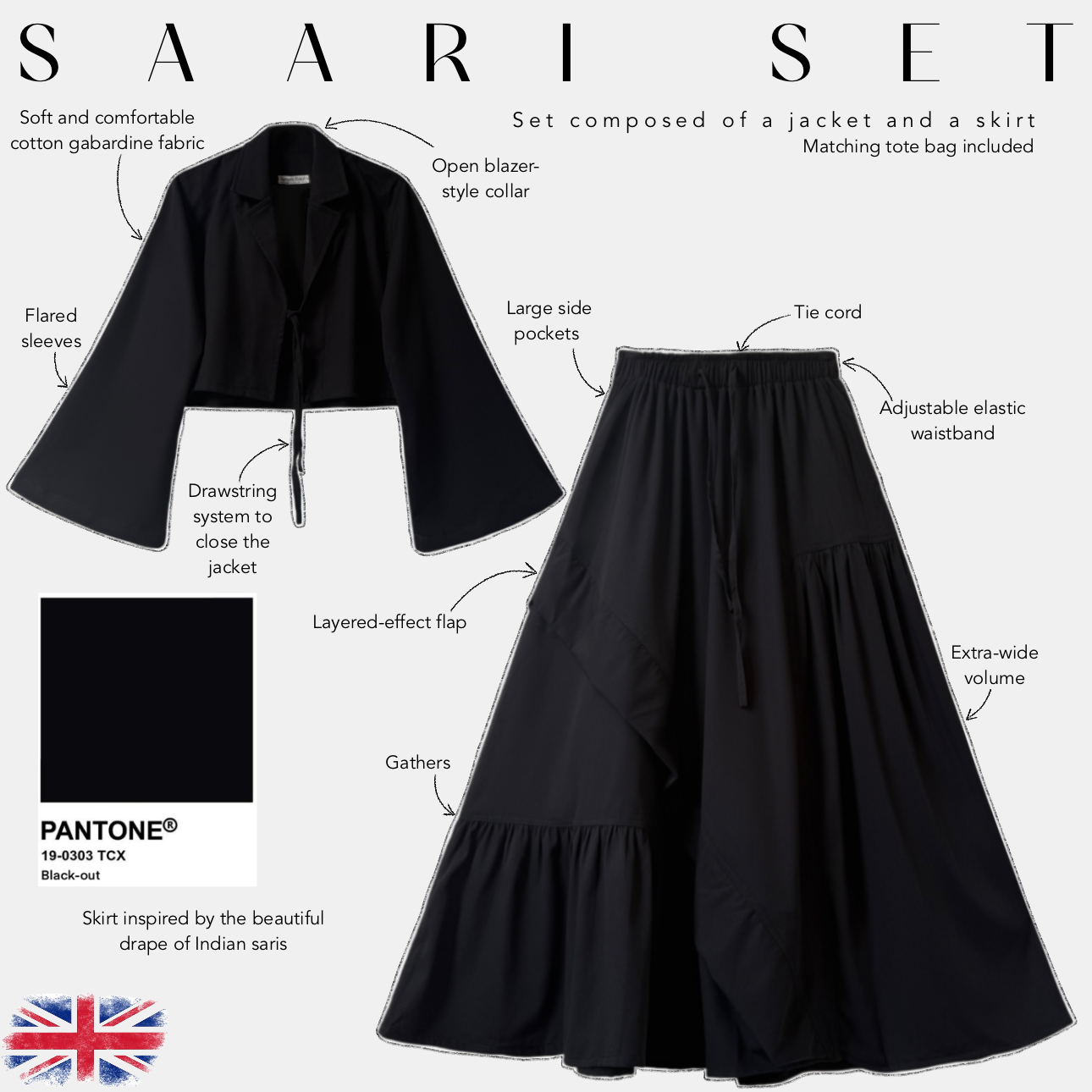 sari set panton black out 