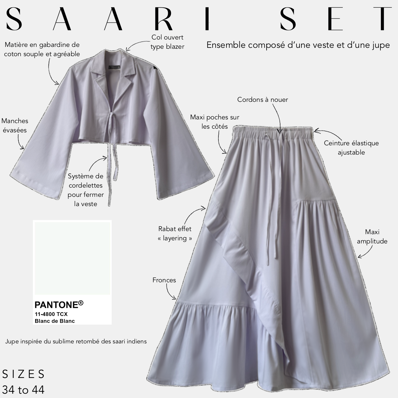sari set pantone blanc de blanc 