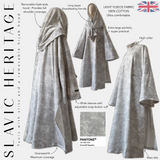 slavic heritage tuinc with slits and a removable hijab hood pantone snowfall tapestry