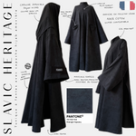 slavic heritage tunique à fentes avec capuche hijab amovible pantone midnight tapestry