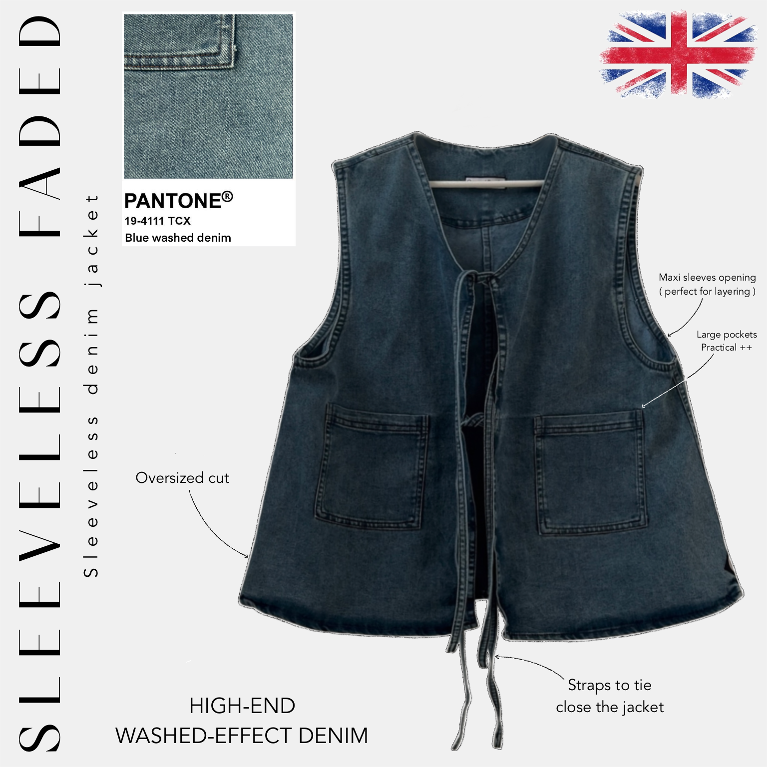 sleeveless faded sleeveless denim jacket blue washed denim