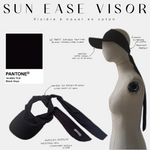 sun ease viser visière à nouer en coton black onyx