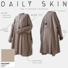 top à manches mitaines daily skin doeskin 